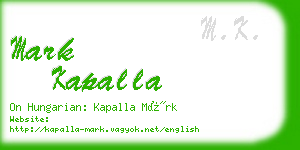 mark kapalla business card